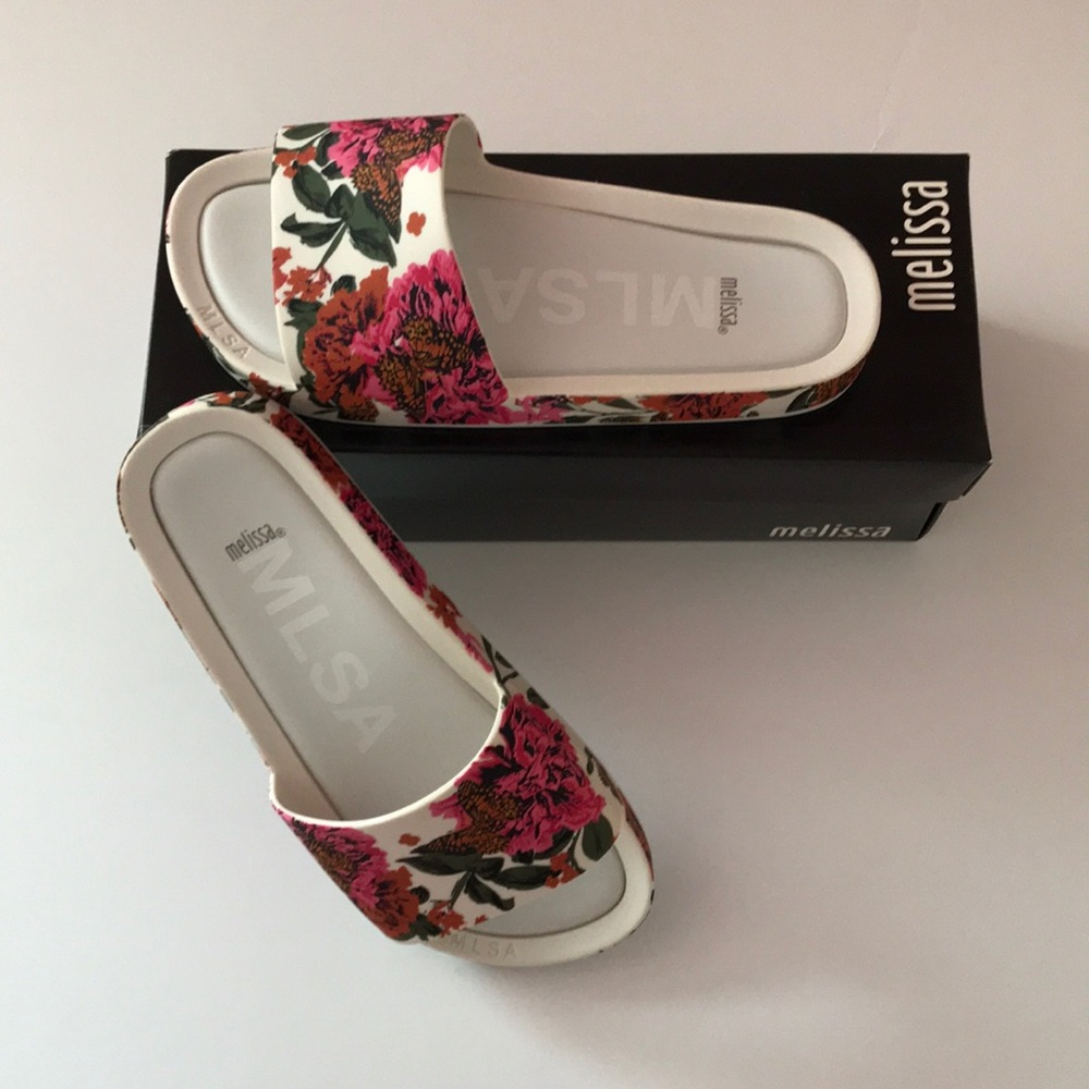 Melissa Beach Slide III WHITE/PINK Size 6
